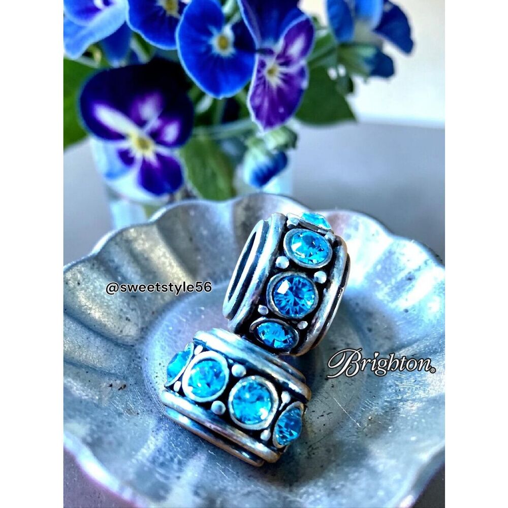 BRIGHTON "Glam" Crystal Slider Charm SET OF 2! SWEET AND SPARKLY - Picture 1 of 5